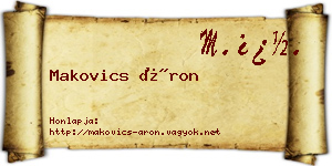 Makovics Áron névjegykártya