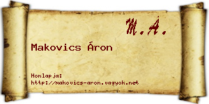 Makovics Áron névjegykártya